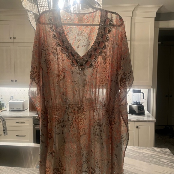 Pretty pool cover up size 🧉large resort wear vacation summer🧉 lucky and coco - Picture 1 of 17